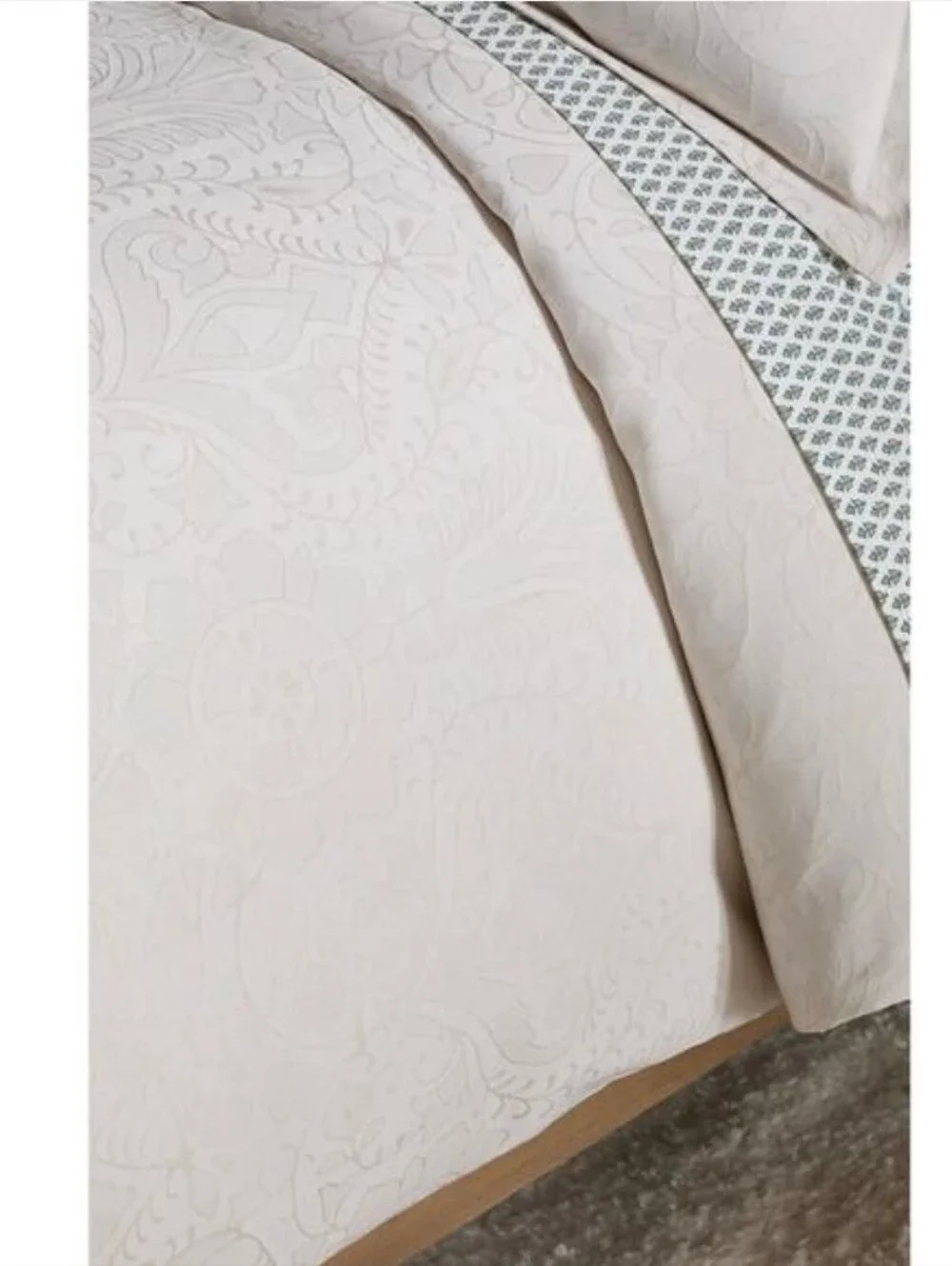 NWT John Robshaw Amina Acru Jacquard Queen Duvet Cover & Shams Set 3pc